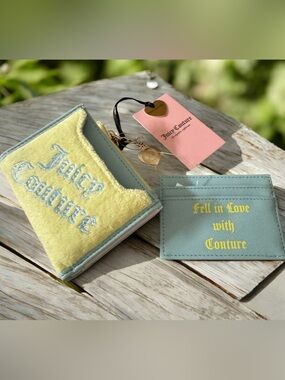 Juicy Couture Yellow & Sage Cardholder Wallet Set